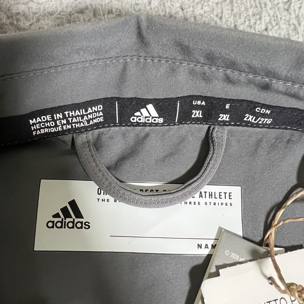 Adidas Shirt Mens 2XL Gray Full Button Shirt Vented Performance Stretch Logo NWT - Picture 12 of 15